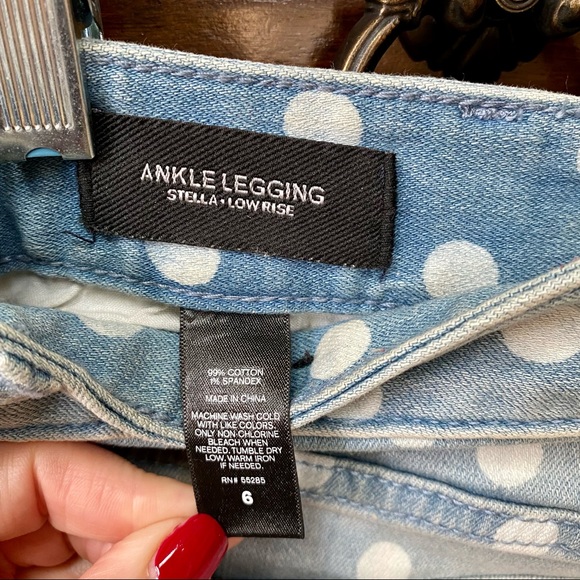 Express Stella Lowrise Polka Dot Ankle Jeggings | 6 - Picture 3 of 6